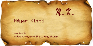 Máyer Kitti névjegykártya